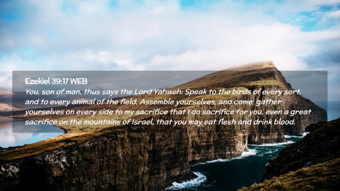 Picture 02 - Ezekiel 39:17 WEB Desktop Wallpaper - You, son of man, thus says the Lord Yahweh: Speak - Desktop Bible Verse Wallpaper