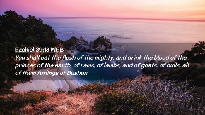 Picture 02 - Ezekiel 39:18 WEB Desktop Wallpaper - You shall eat the flesh of the mighty, and drink - Desktop Bible Verse Wallpaper