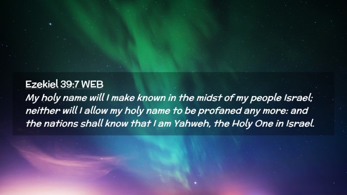 Picture 02 - Ezekiel 39:7 WEB Desktop Wallpaper - My holy name will I make known in the midst of my - Desktop Bible Verse Wallpaper