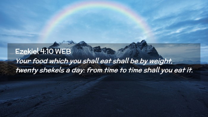 Picture 02 - Ezekiel 4:10 WEB Desktop Wallpaper - Your food which you shall eat shall be by weight, - Desktop Bible Verse Wallpaper