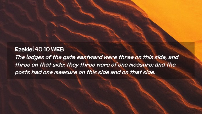 Picture 02 - Ezekiel 40:10 WEB Desktop Wallpaper - The lodges of the gate eastward were three on - Desktop Bible Verse Wallpaper