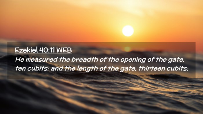 Picture 02 - Ezekiel 40:11 WEB Desktop Wallpaper - He measured the breadth of the opening of the - Desktop Bible Verse Wallpaper