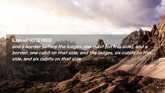 Picture 02 - Ezekiel 40:12 WEB Desktop Wallpaper - and a border before the lodges, one cubit [on - Desktop Bible Verse Wallpaper