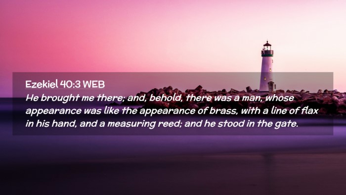 Picture 02 - Ezekiel 40:3 WEB Desktop Wallpaper - He brought me there; and, behold, there was a - Desktop Bible Verse Wallpaper
