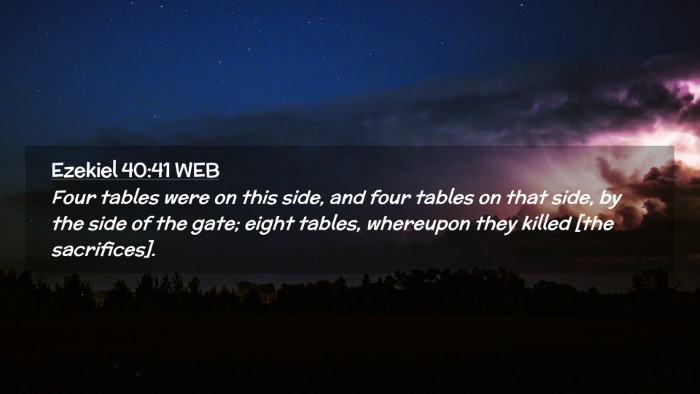 Picture 02 - Ezekiel 40:41 WEB Desktop Wallpaper - Four tables were on this side, and four tables on - Desktop Bible Verse Wallpaper