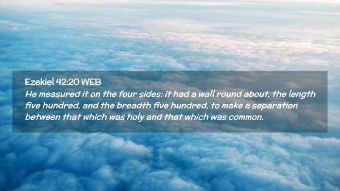 Picture 02 - Ezekiel 42:20 WEB Desktop Wallpaper - He measured it on the four sides: it had a wall - Desktop Bible Verse Wallpaper