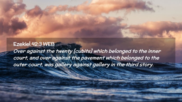 Picture 02 - Ezekiel 42:3 WEB Desktop Wallpaper - Over against the twenty [cubits] which belonged - Desktop Bible Verse Wallpaper