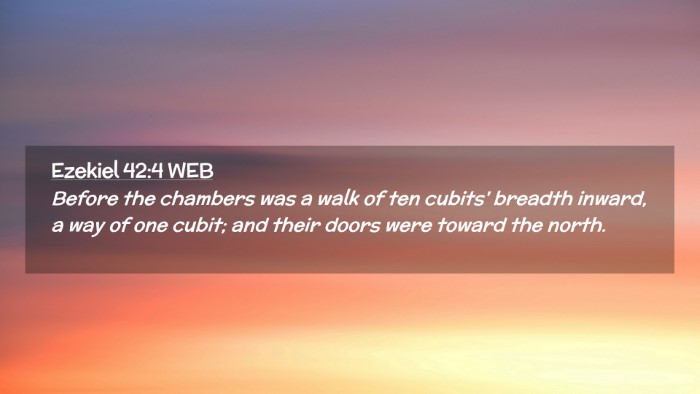 Picture 02 - Ezekiel 42:4 WEB Desktop Wallpaper - Before the chambers was a walk of ten cubits' - Desktop Bible Verse Wallpaper