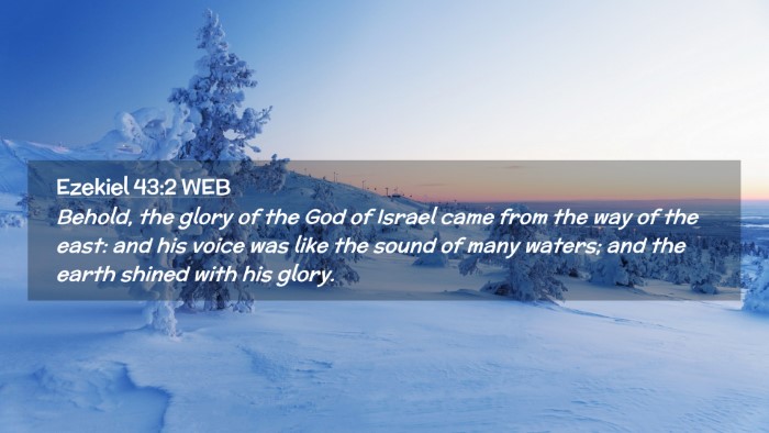 Picture 02 - Ezekiel 43:2 WEB Desktop Wallpaper - Behold, the glory of the God of Israel came from - Desktop Bible Verse Wallpaper