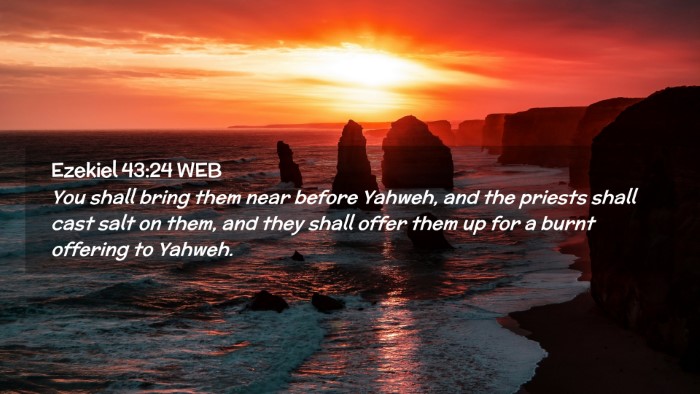 Picture 02 - Ezekiel 43:24 WEB Desktop Wallpaper - You shall bring them near before Yahweh, and the - Desktop Bible Verse Wallpaper