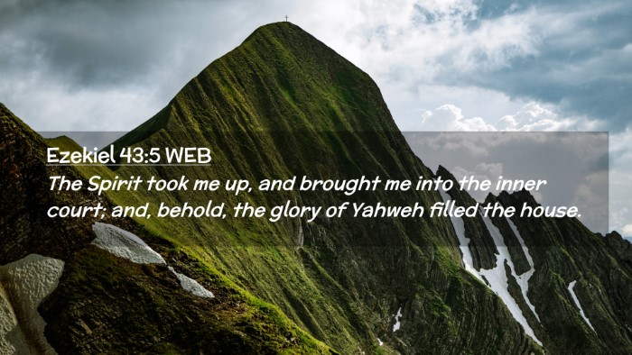 Picture 02 - Ezekiel 43:5 WEB Desktop Wallpaper - The Spirit took me up, and brought me into the - Desktop Bible Verse Wallpaper