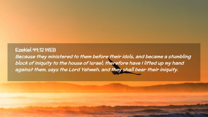 Picture 02 - Ezekiel 44:12 WEB Desktop Wallpaper - Because they ministered to them before their - Desktop Bible Verse Wallpaper