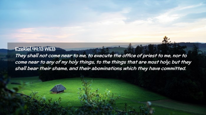 Picture 02 - Ezekiel 44:13 WEB Desktop Wallpaper - They shall not come near to me, to execute the - Desktop Bible Verse Wallpaper