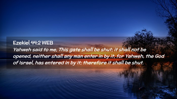 Picture 02 - Ezekiel 44:2 WEB Desktop Wallpaper - Yahweh said to me, This gate shall be shut; it - Desktop Bible Verse Wallpaper