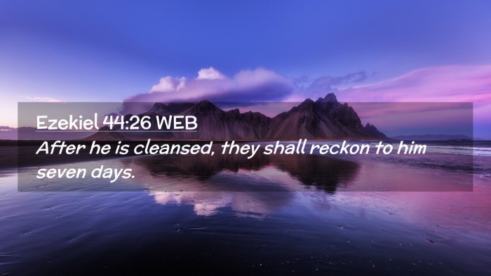 Picture 02 - Ezekiel 44:26 WEB Desktop Wallpaper - After he is cleansed, they shall reckon to him - Desktop Bible Verse Wallpaper