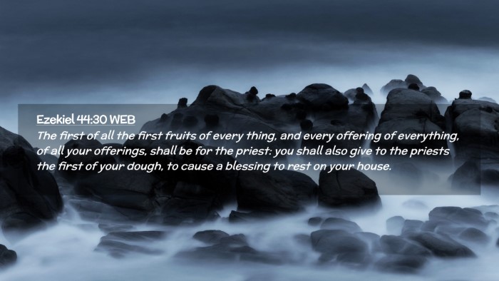 Picture 02 - Ezekiel 44:30 WEB Desktop Wallpaper - The first of all the first fruits of every thing, - Desktop Bible Verse Wallpaper