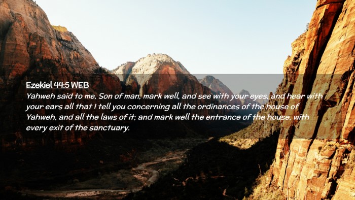 Picture 02 - Ezekiel 44:5 WEB Desktop Wallpaper - Yahweh said to me, Son of man, mark well, and see - Desktop Bible Verse Wallpaper