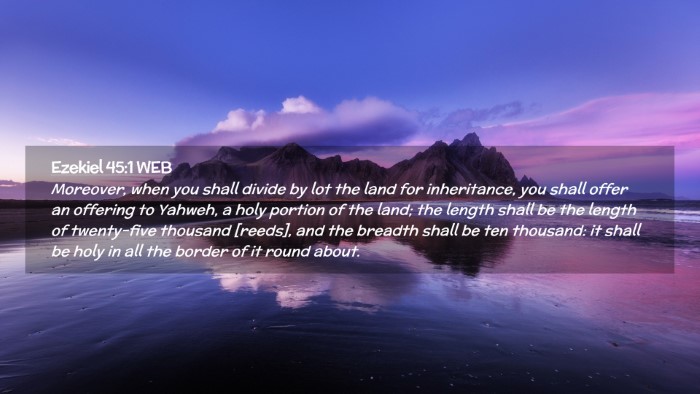 Picture 02 - Ezekiel 45:1 WEB Desktop Wallpaper - Moreover, when you shall divide by lot the land - Desktop Bible Verse Wallpaper
