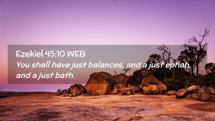 Picture 02 - Ezekiel 45:10 WEB Desktop Wallpaper - You shall have just balances, and a just ephah, - Desktop Bible Verse Wallpaper