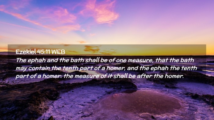 Picture 02 - Ezekiel 45:11 WEB Desktop Wallpaper - The ephah and the bath shall be of one measure, - Desktop Bible Verse Wallpaper