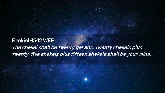 Picture 02 - Ezekiel 45:12 WEB Desktop Wallpaper - The shekel shall be twenty gerahs. Twenty shekels - Desktop Bible Verse Wallpaper
