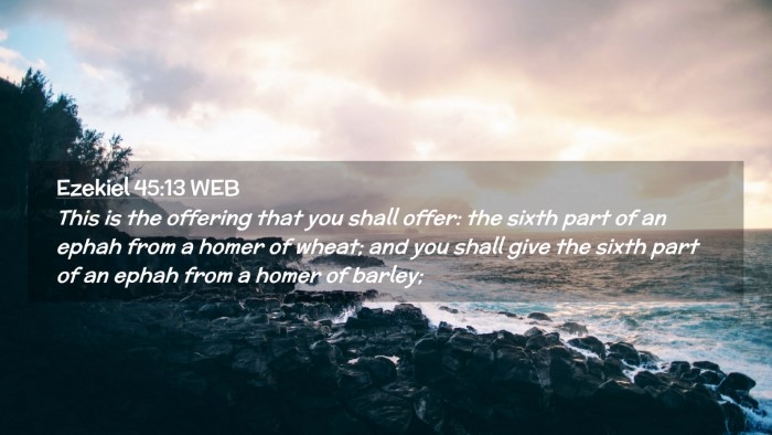 Picture 02 - Ezekiel 45:13 WEB Desktop Wallpaper - This is the offering that you shall offer: the - Desktop Bible Verse Wallpaper