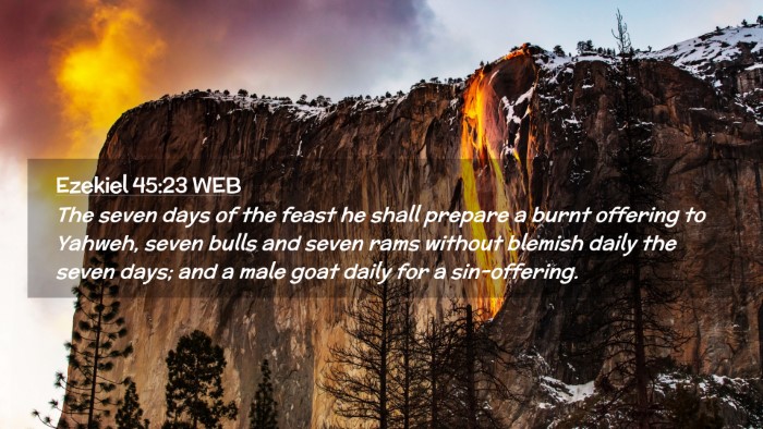 Picture 02 - Ezekiel 45:23 WEB Desktop Wallpaper - The seven days of the feast he shall prepare a - Desktop Bible Verse Wallpaper