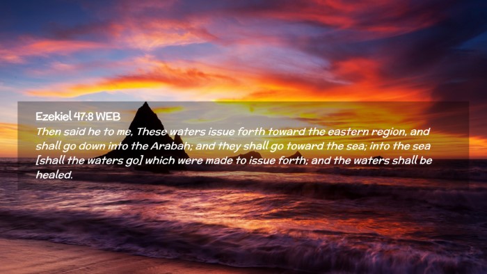 Picture 02 - Ezekiel 47:8 WEB Desktop Wallpaper - Then said he to me, These waters issue forth - Desktop Bible Verse Wallpaper
