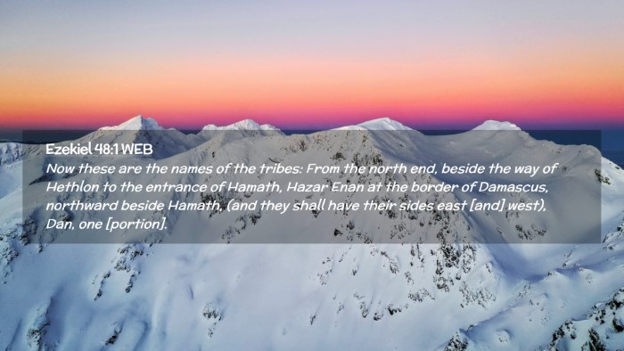 Picture 02 - Ezekiel 48:1 WEB Desktop Wallpaper - Now these are the names of the tribes: From the - Desktop Bible Verse Wallpaper