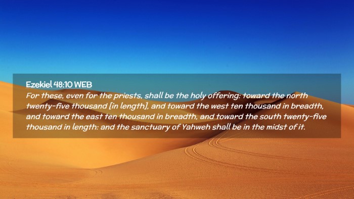 Picture 02 - Ezekiel 48:10 WEB Desktop Wallpaper - For these, even for the priests, shall be the - Desktop Bible Verse Wallpaper