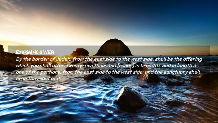 Picture 02 - Ezekiel 48:8 WEB Desktop Wallpaper - By the border of Judah, from the east side to the - Desktop Bible Verse Wallpaper