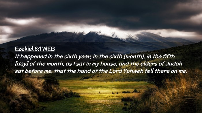 Picture 02 - Ezekiel 8:1 WEB Desktop Wallpaper - It happened in the sixth year, in the sixth - Desktop Bible Verse Wallpaper