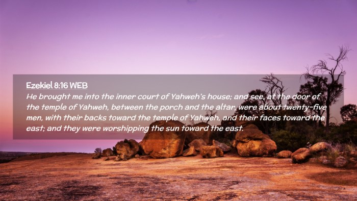 Picture 02 - Ezekiel 8:16 WEB Desktop Wallpaper - He brought me into the inner court of Yahweh's - Desktop Bible Verse Wallpaper