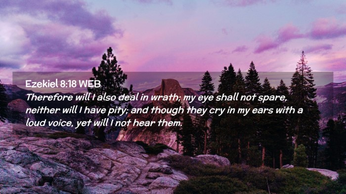 Picture 02 - Ezekiel 8:18 WEB Desktop Wallpaper - Therefore will I also deal in wrath; my eye shall - Desktop Bible Verse Wallpaper