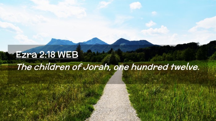 Picture 02 - Ezra 2:18 WEB Desktop Wallpaper - The children of Jorah, one hundred - Desktop Bible Verse Wallpaper