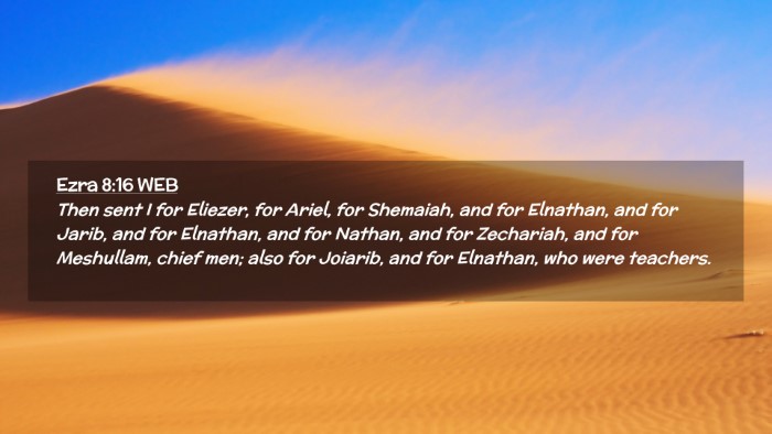 Picture 02 - Ezra 8:16 WEB Desktop Wallpaper - Then sent I for Eliezer, for Ariel, for Shemaiah, - Desktop Bible Verse Wallpaper