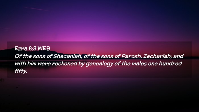 Picture 02 - Ezra 8:3 WEB Desktop Wallpaper - Of the sons of Shecaniah, of the sons of Parosh, - Desktop Bible Verse Wallpaper