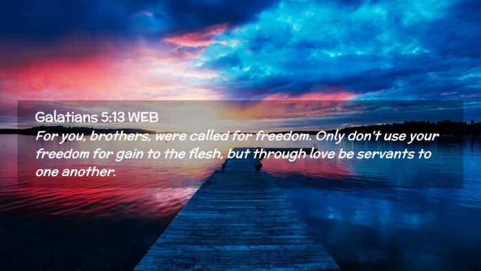 Picture 02 - Galatians 5:13 WEB Desktop Wallpaper - For you, brothers, were called for freedom. Only - Desktop Bible Verse Wallpaper