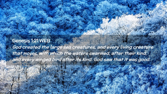 Picture 02 - Genesis 1:21 WEB Desktop Wallpaper - God created the large sea creatures, and every - Desktop Bible Verse Wallpaper