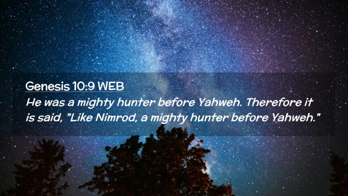 Picture 02 - Genesis 10:9 WEB Desktop Wallpaper - He was a mighty hunter before Yahweh. Therefore - Desktop Bible Verse Wallpaper