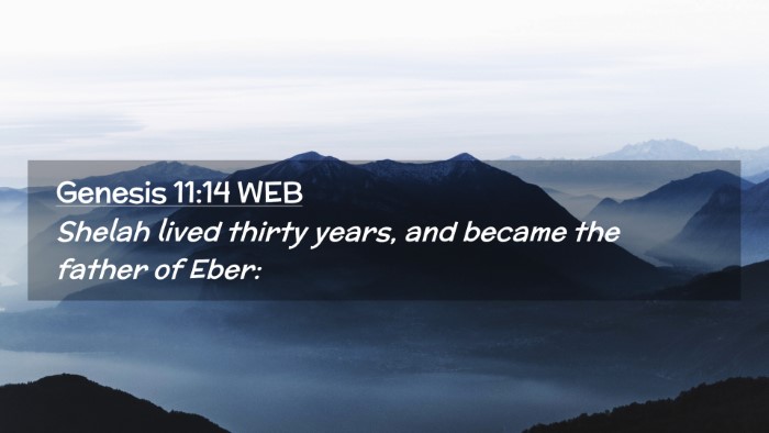 Picture 02 - Genesis 11:14 WEB Desktop Wallpaper - Shelah lived thirty years, and became the father - Desktop Bible Verse Wallpaper