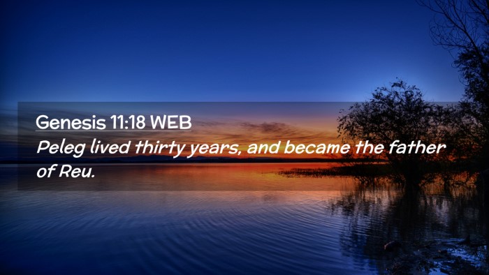 Picture 02 - Genesis 11:18 WEB Desktop Wallpaper - Peleg lived thirty years, and became the father - Desktop Bible Verse Wallpaper