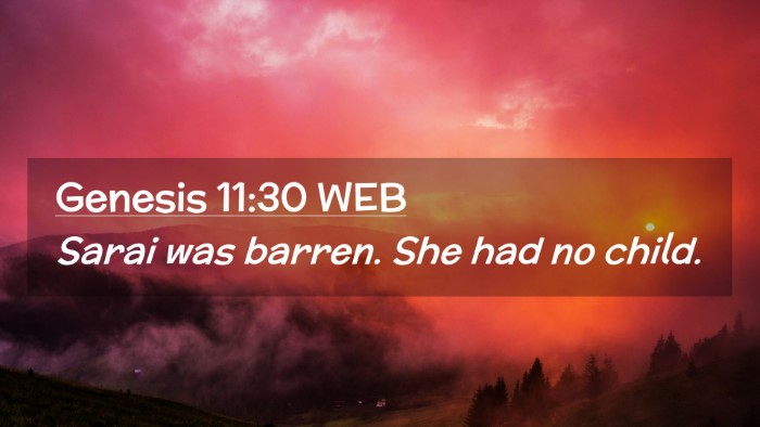 Picture 02 - Genesis 11:30 WEB Desktop Wallpaper - Sarai was barren. She had no - Desktop Bible Verse Wallpaper