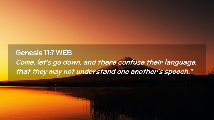 Picture 02 - Genesis 11:7 WEB Desktop Wallpaper - Come, let's go down, and there confuse their - Desktop Bible Verse Wallpaper