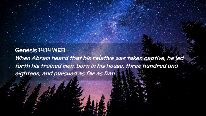 Picture 02 - Genesis 14:14 WEB Desktop Wallpaper - When Abram heard that his relative was taken - Desktop Bible Verse Wallpaper