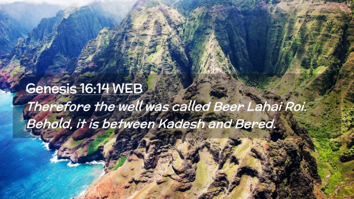 Picture 02 - Genesis 16:14 WEB Desktop Wallpaper - Therefore the well was called Beer Lahai Roi. - Desktop Bible Verse Wallpaper