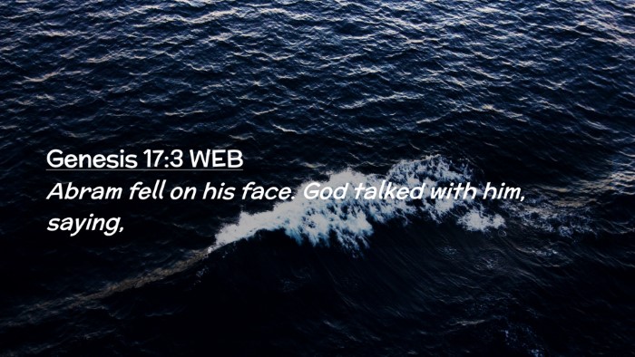 Picture 02 - Genesis 17:3 WEB Desktop Wallpaper - Abram fell on his face. God talked with him, - Desktop Bible Verse Wallpaper