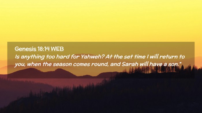 Picture 02 - Genesis 18:14 WEB Desktop Wallpaper - Is anything too hard for Yahweh? At the set time - Desktop Bible Verse Wallpaper