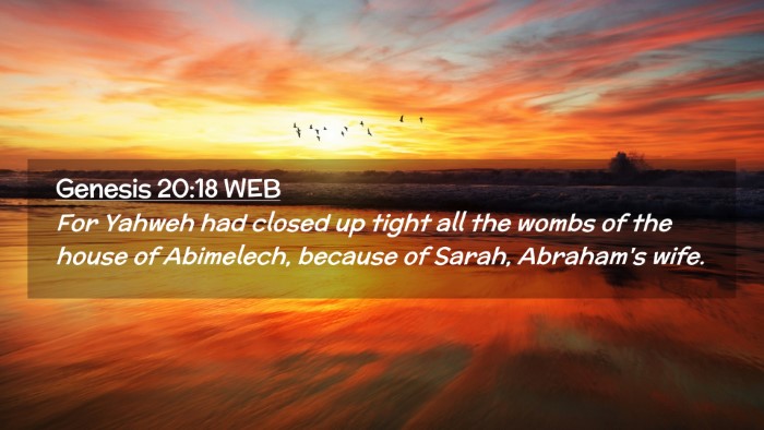 Picture 02 - Genesis 20:18 WEB Desktop Wallpaper - For Yahweh had closed up tight all the wombs of - Desktop Bible Verse Wallpaper