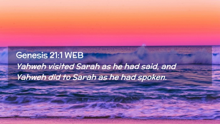 Picture 02 - Genesis 21:1 WEB Desktop Wallpaper - Yahweh visited Sarah as he had said, and Yahweh - Desktop Bible Verse Wallpaper